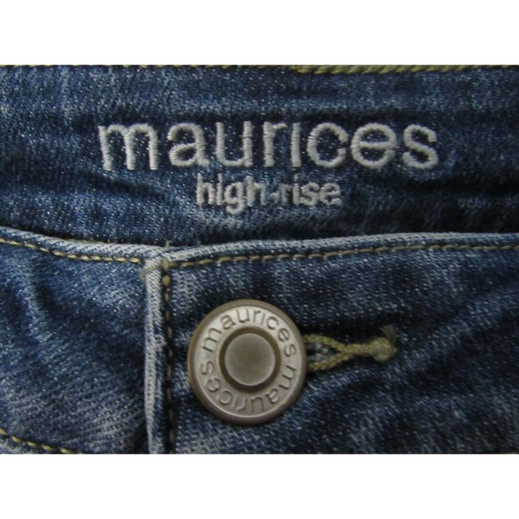 maurices Women Jeans Size 16 Blue Straight Slim High Rise Sandblasted Denim New - Picture 3 of 4